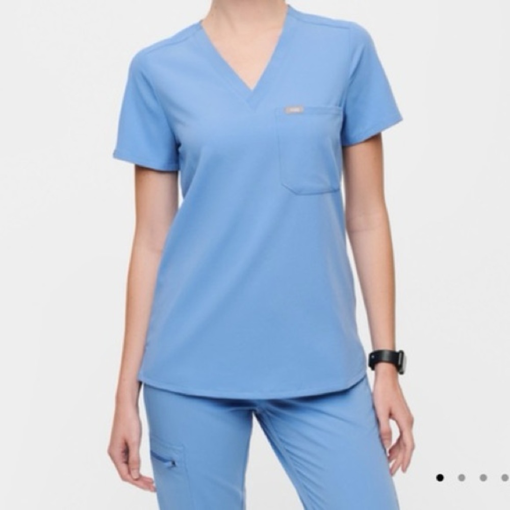 Figs Ceil Blue Scrub Top